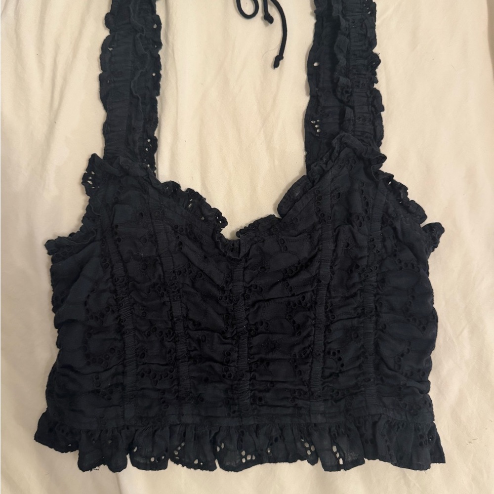 Elegant Black Lace Women's Top